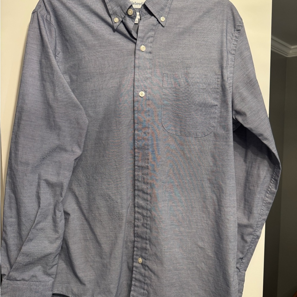 Saddlebred Blue Casual Button-Down Shirt